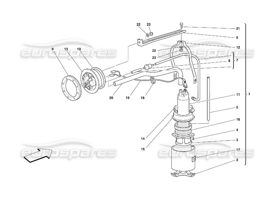 ferrari 456 m gt/m gta schema delle parti della pompa del carburante