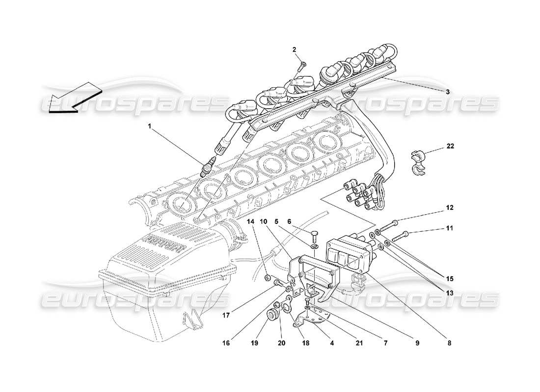 ferrari 550 maranello dispositivo di accensione diagramma delle parti