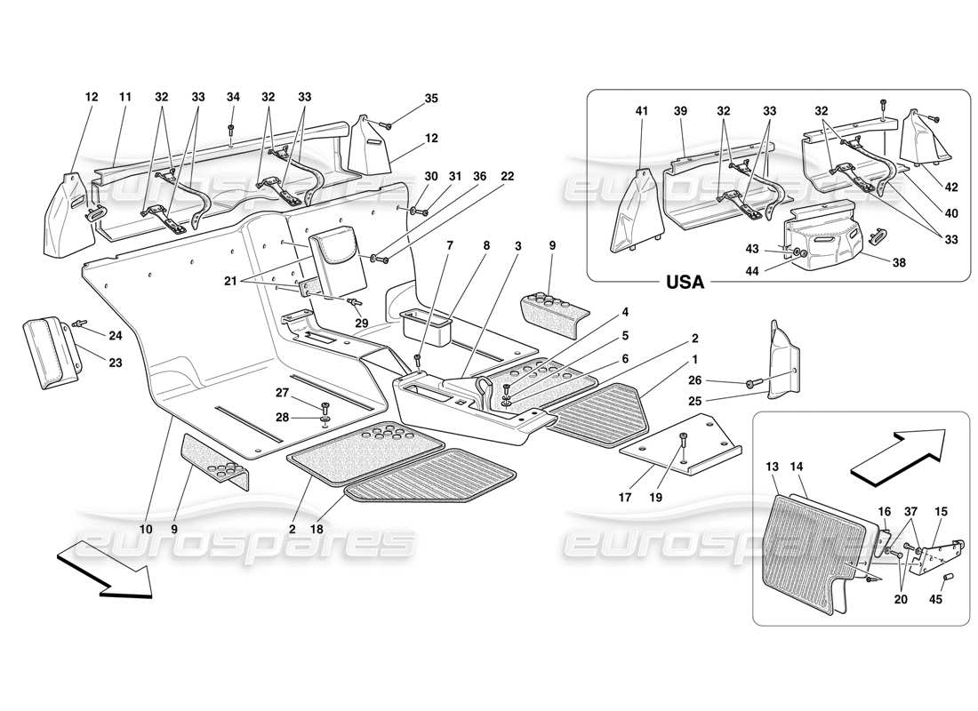 ferrari f50 rifiniture interne diagramma delle parti