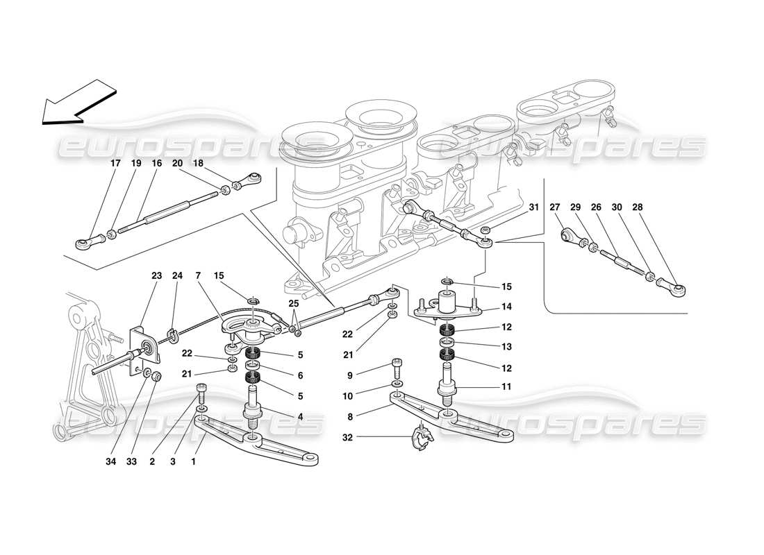 ferrari f50 diagramma delle parti del controllo dell'acceleratore