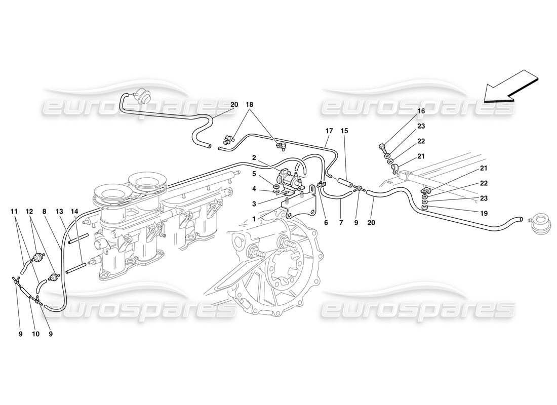 ferrari f50 diagramma delle parti del dispositivo valvola di intercettazione
