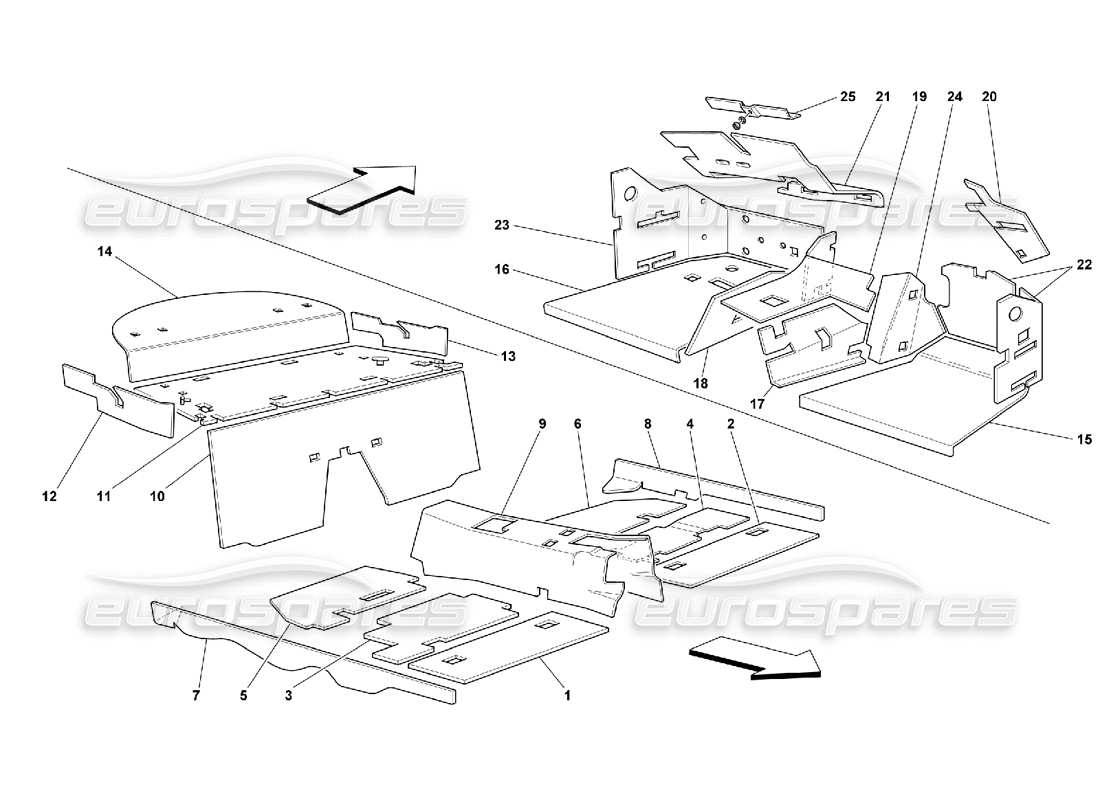 ferrari 550 maranello isolamenti vano passeggeri -valido per gd diagramma delle parti