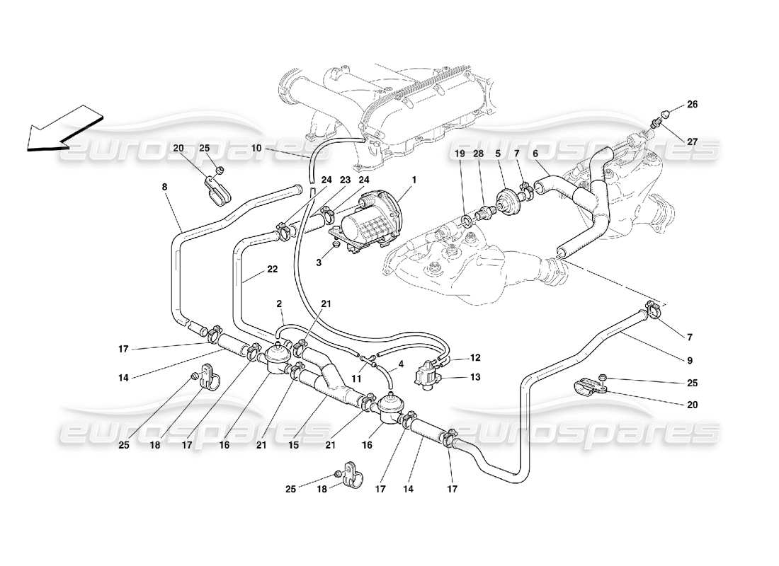 ferrari 456 m gt/m gta schema delle parti della pompa aria secondaria