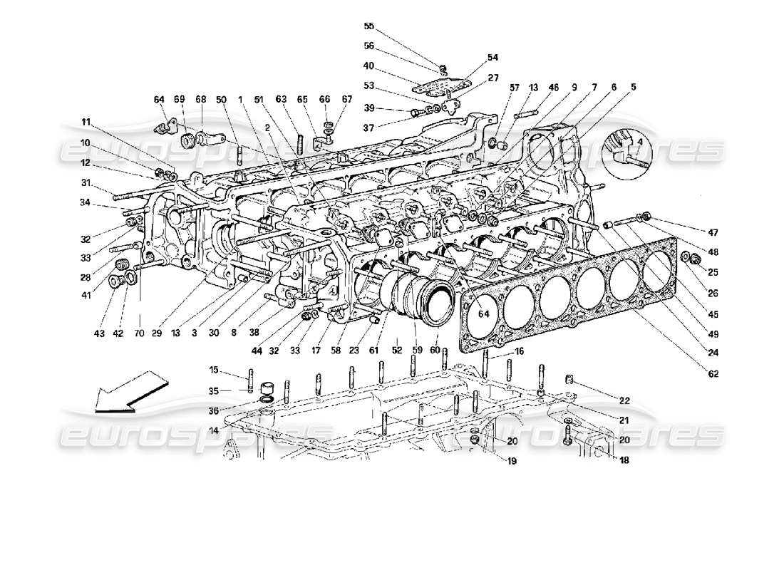 ferrari 512 m basamento diagramma delle parti