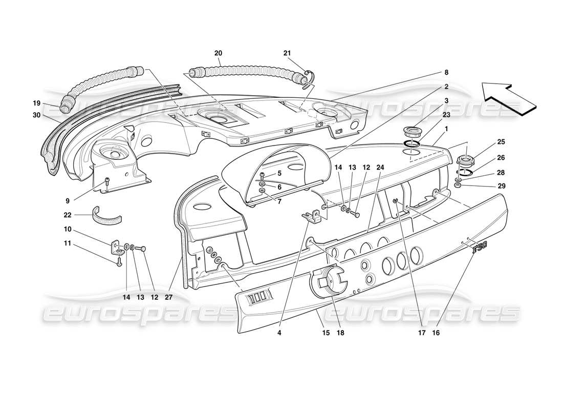 ferrari f50 pannello di controllo diagramma delle parti