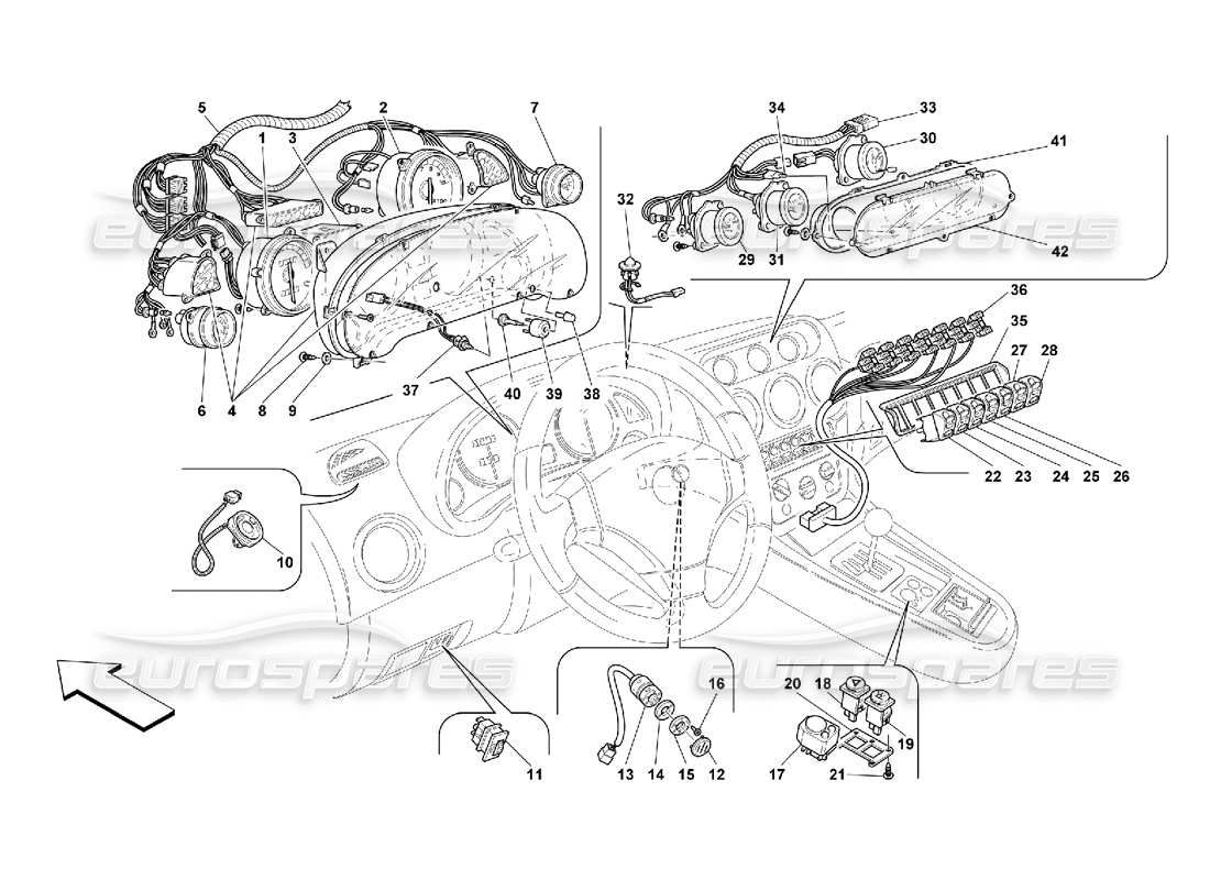 ferrari 550 maranello strumenti diagramma delle parti