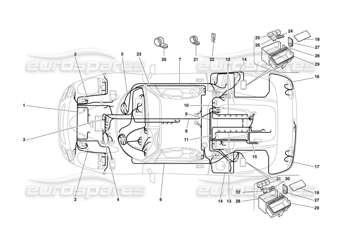 ferrari f50 schema delle parti dell'impianto elettrico