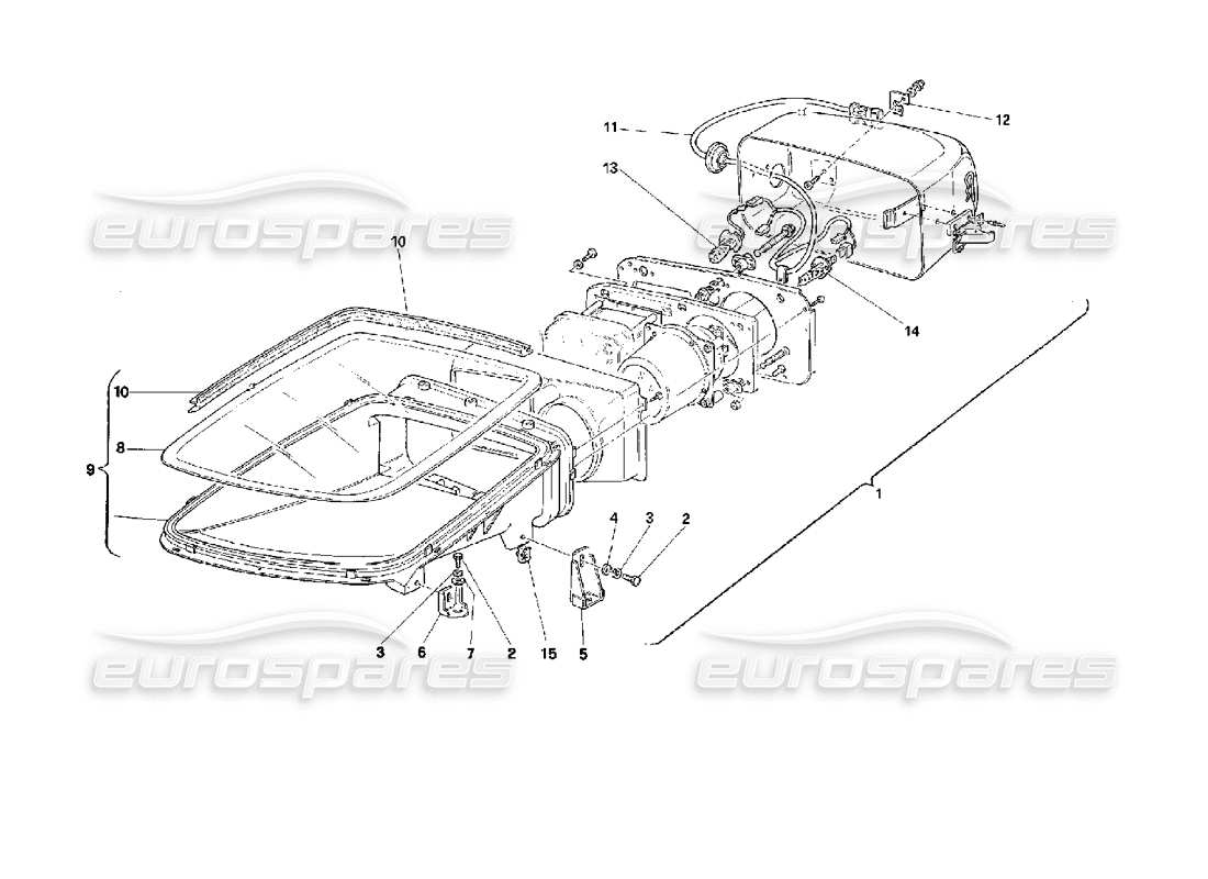 ferrari 512 m diagramma delle parti del faro