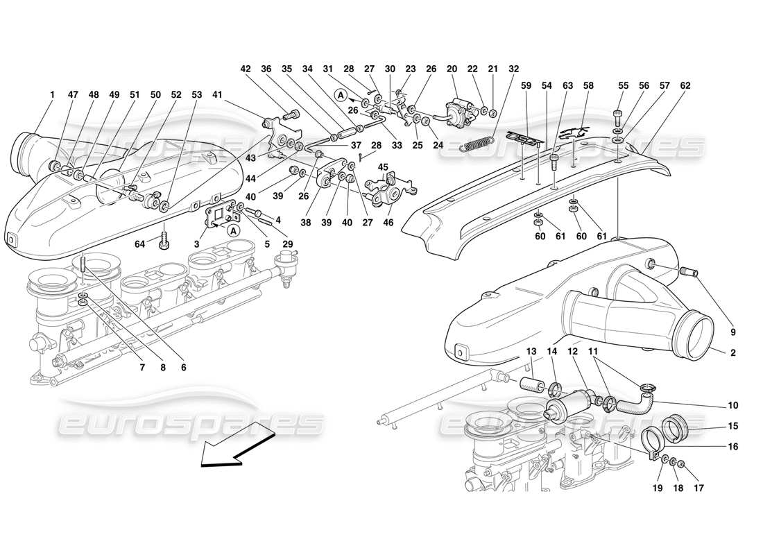 un diagramma delle parti dal catalogo delle parti ferrari f50