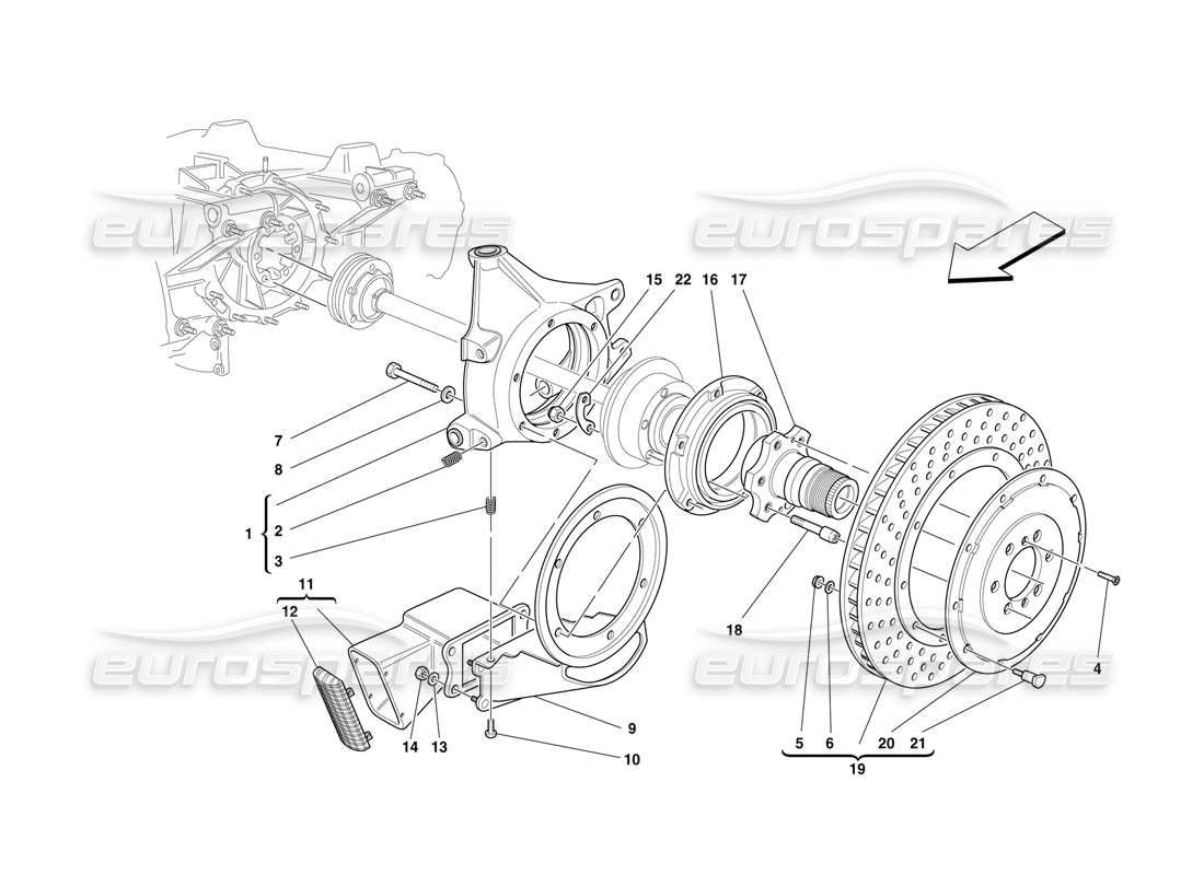 un diagramma delle parti dal catalogo delle parti ferrari f50