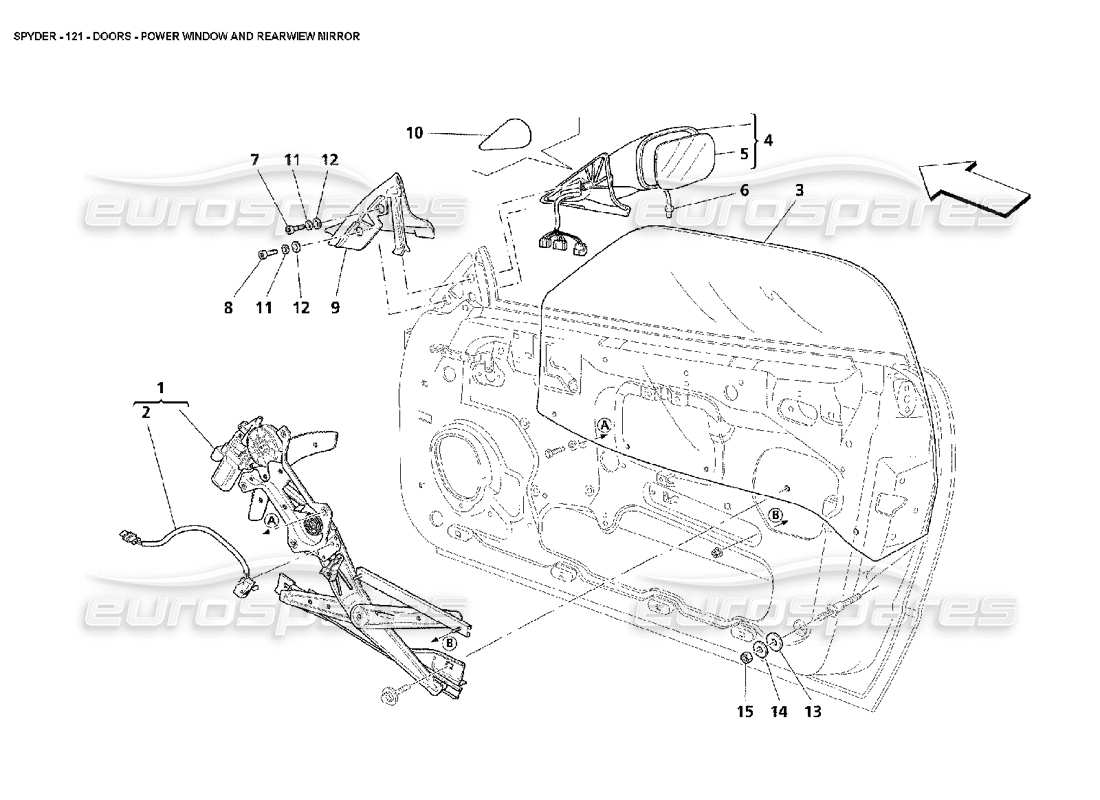 uno schema delle parti dal catalogo delle parti Maserati 4200 Spyder (2002)