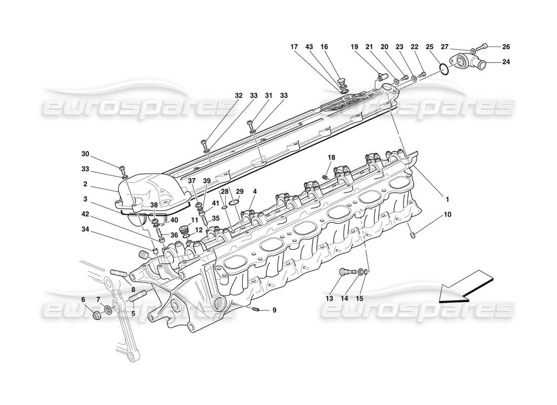 un diagramma delle parti dal catalogo delle parti ferrari f50