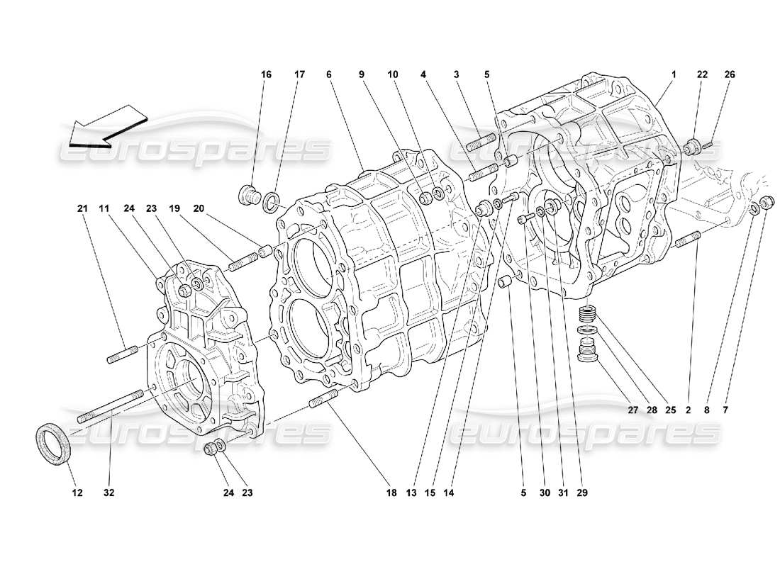 un diagramma delle parti dal catalogo delle parti ferrari 550 maranello