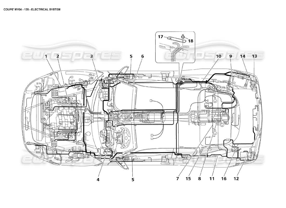 maserati 4200 coupe (2004) sistema elettrico diagramma delle parti