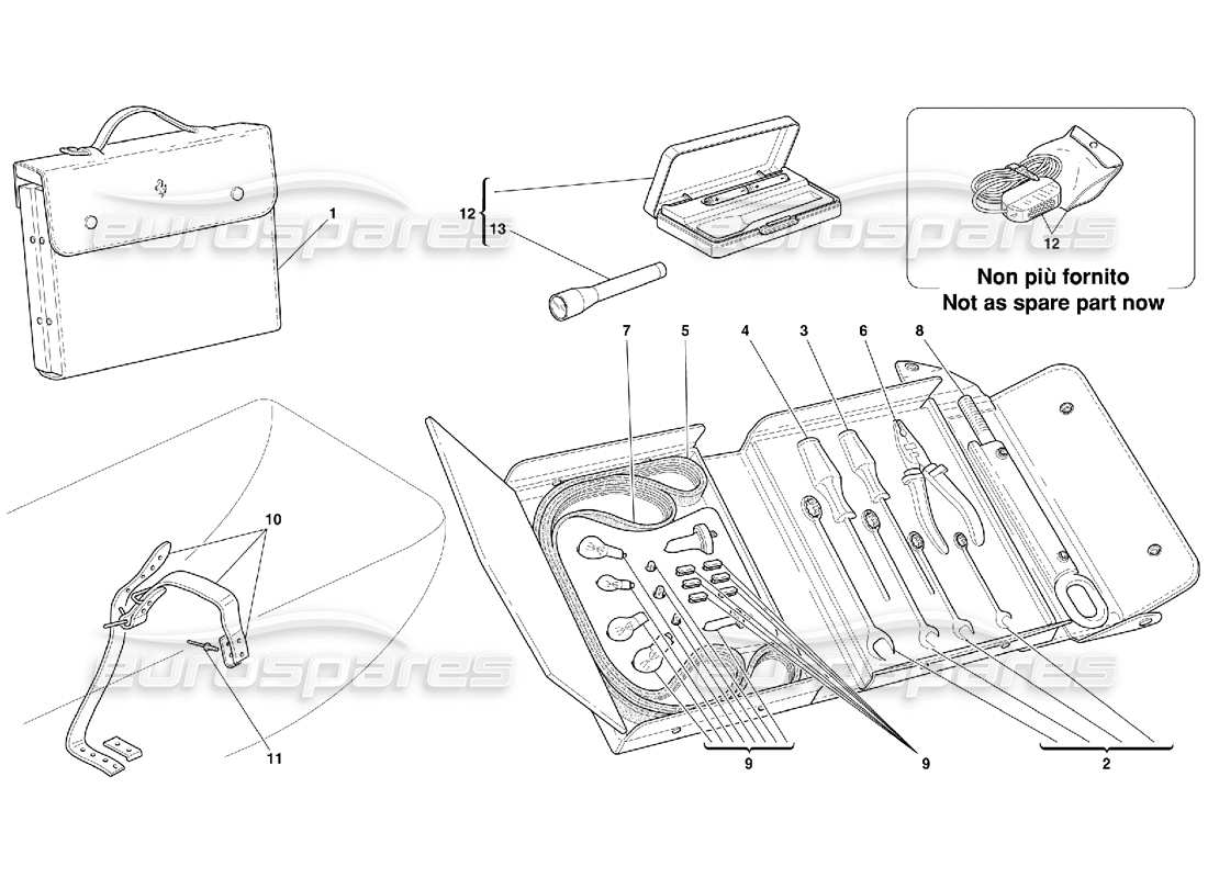 ferrari 550 maranello strumenti, attrezzature e fissaggi diagramma delle parti
