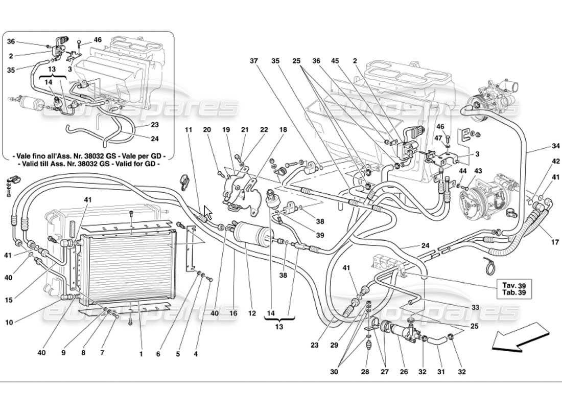 diagramma della parte contenente il codice parte 65830600