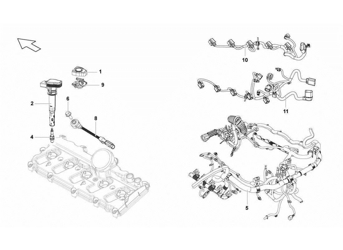 un diagramma delle parti dal catalogo delle parti Lamborghini Gallardo STS II SC