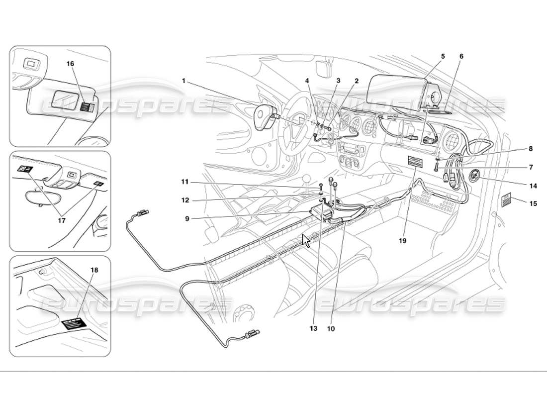 un diagramma delle parti dal catalogo delle parti ferrari 360 modena