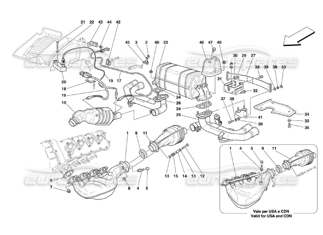 diagramma della parte contenente il codice parte kl-fer-360-decat-cs-ss