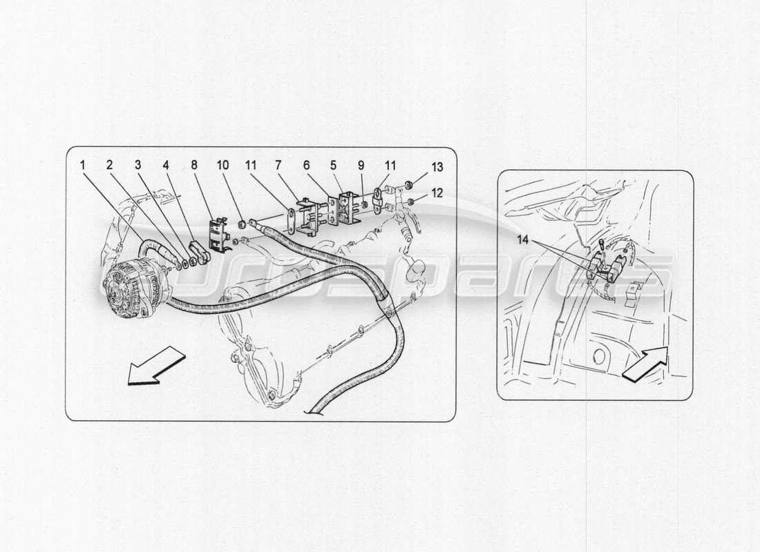 un diagramma delle parti dal catalogo delle parti dell'edizione speciale Maserati GranTurismo