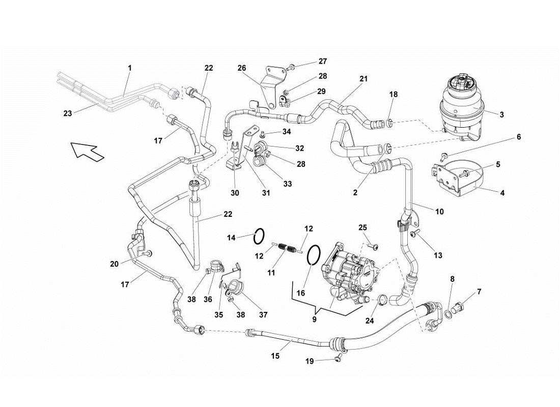 un diagramma delle parti dal catalogo delle parti Lamborghini Gallardo LP570-4s Perform