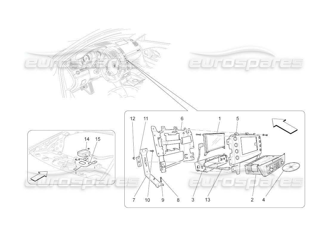 un diagramma delle parti dal catalogo delle parti maserati qtp. (2010) 4.2 auto