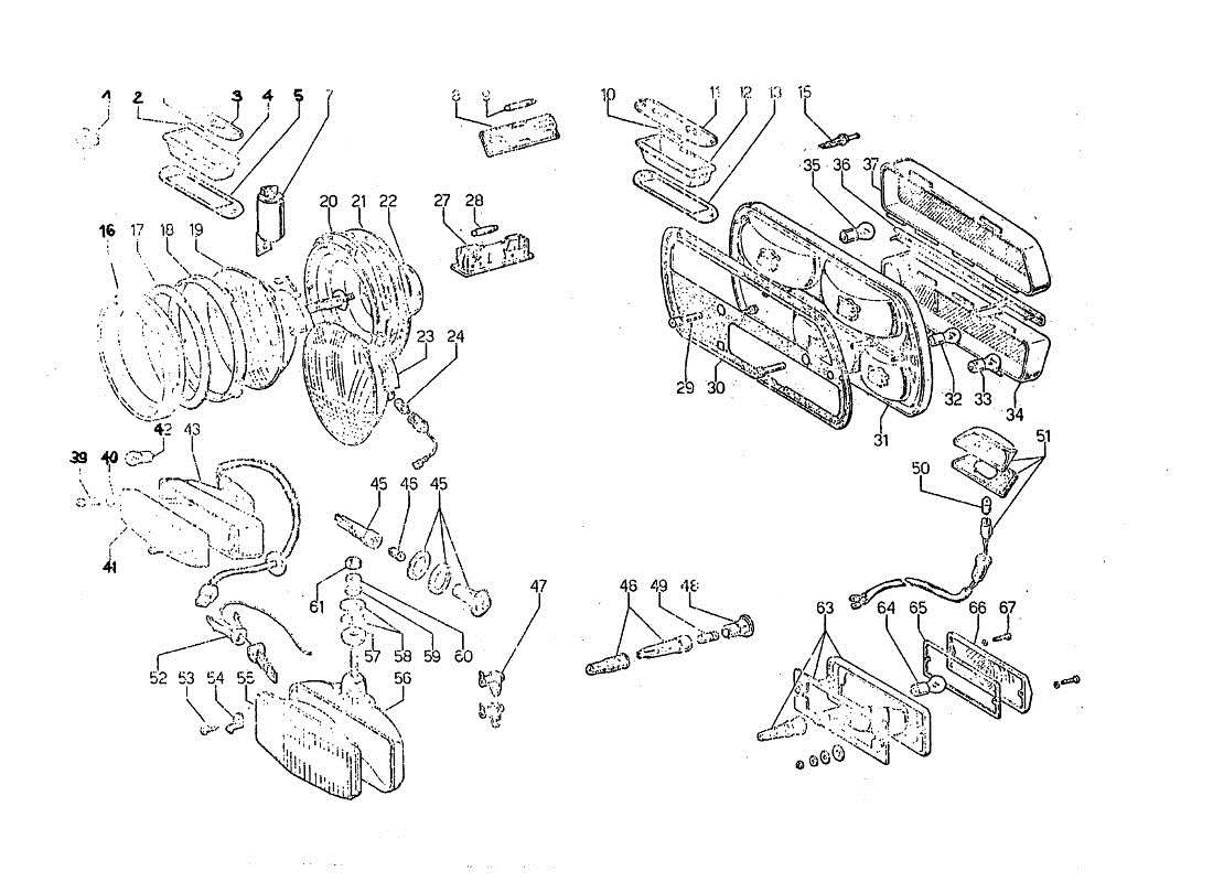 un diagramma delle parti dal catalogo delle parti lamborghini jarama