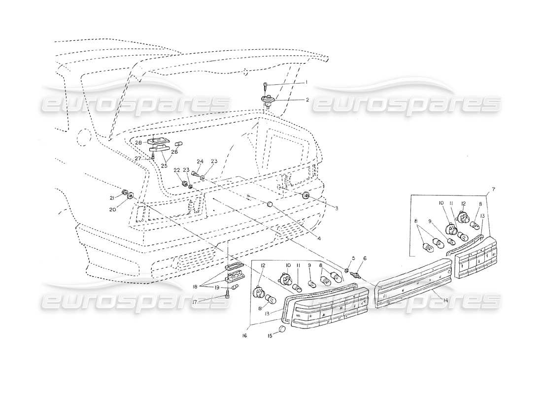 un diagramma delle parti dal catalogo delle parti maserati shamal