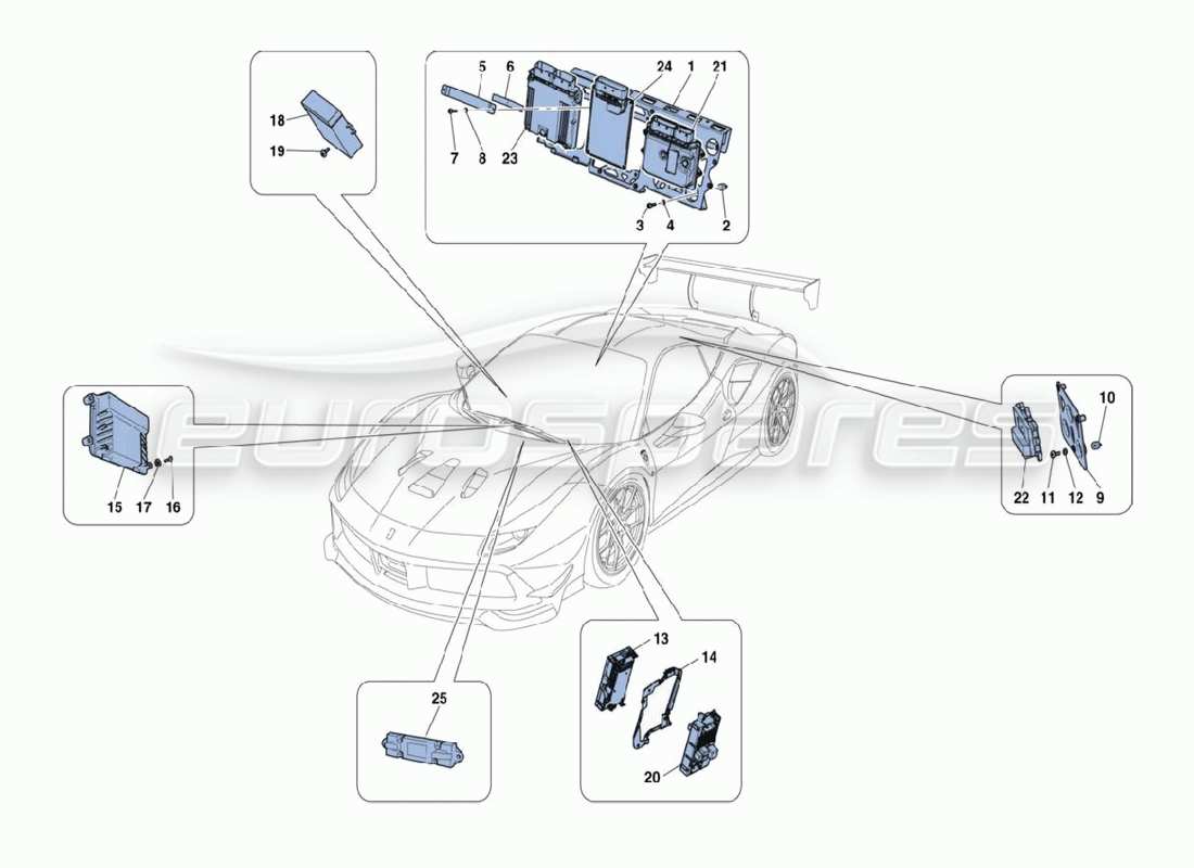 un diagramma delle parti dal catalogo delle parti ferrari 488 challenge