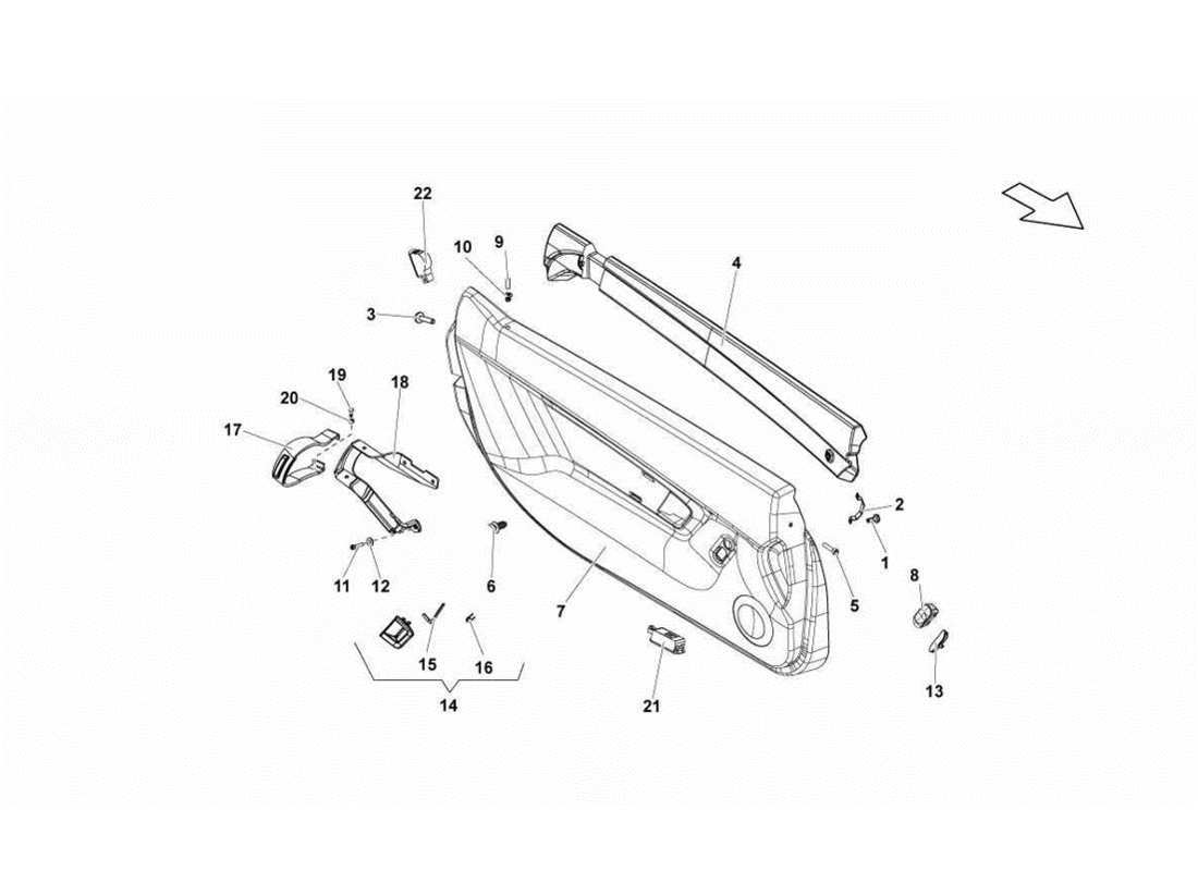 un diagramma delle parti dal catalogo delle parti Lamborghini Gallardo LP570-4s Perform