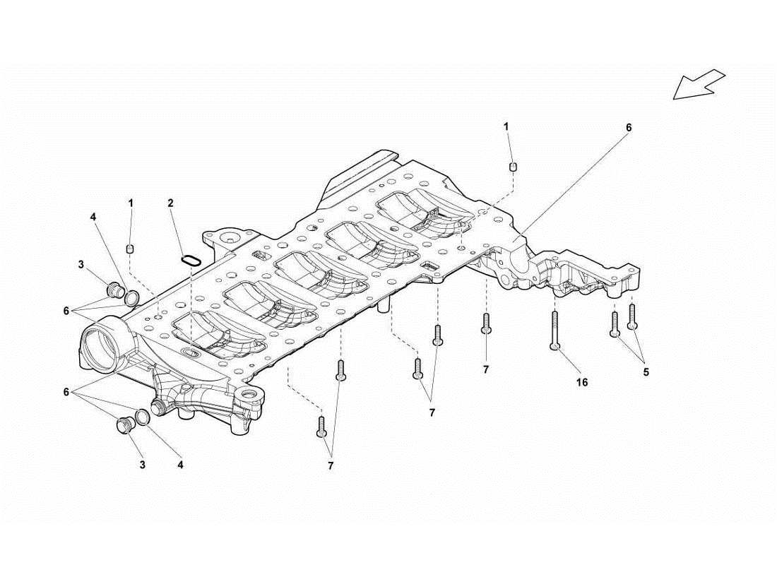 un diagramma delle parti dal catalogo delle parti lamborghini gallardo lp560-4s update