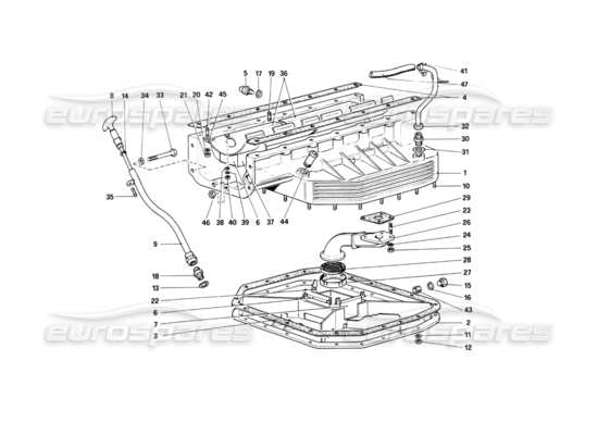 un diagramma delle parti dal catalogo delle parti ferrari 412 (mechanical)