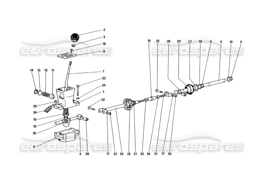 un diagramma delle parti dal catalogo delle parti Ferrari 328 (1985)