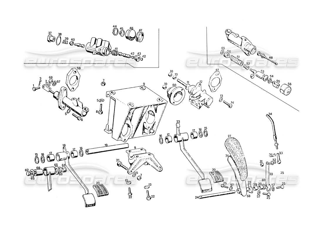 un diagramma delle parti dal catalogo delle parti maserati khamsin