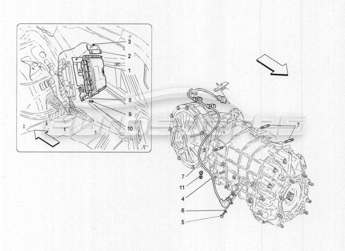 un diagramma delle parti dal catalogo delle parti dell'edizione speciale Maserati GranTurismo