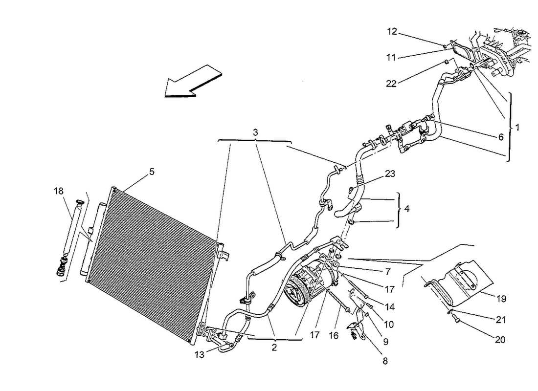 un diagramma delle parti dal QTP Maserati. Catalogo ricambi V8 3.8 530bhp 2014