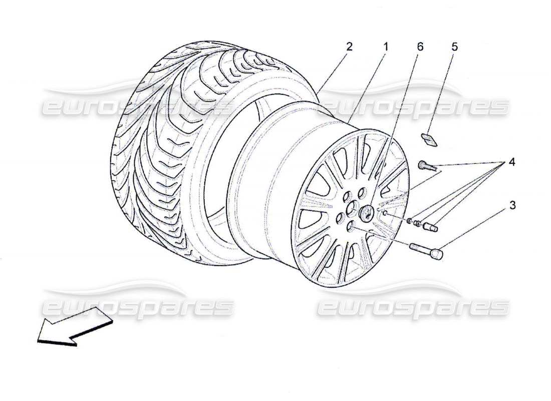 un diagramma delle parti dal catalogo delle parti maserati qtp. (2010) 4.7