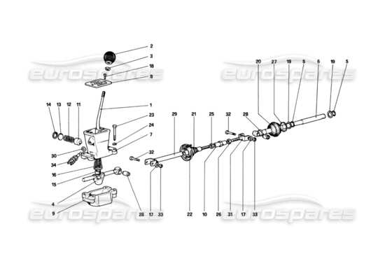 un diagramma delle parti dal catalogo delle parti ferrari 208 turbo (1982)