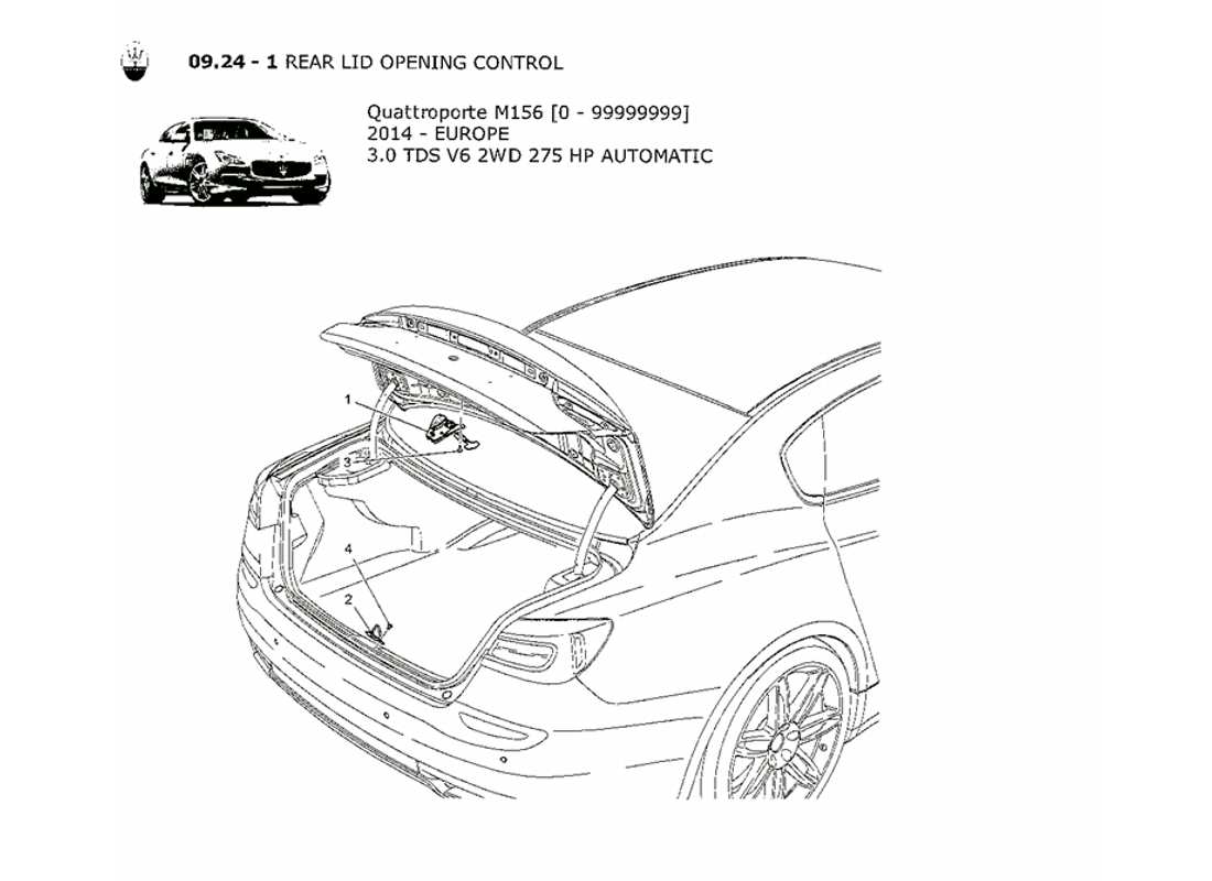 un diagramma delle parti dal catalogo delle parti maserati qtp. v6 3.0 tds 275bhp 2014