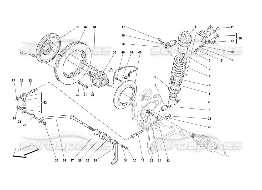 un diagramma delle parti dal catalogo delle parti Ferrari 360 Challenge (2000)