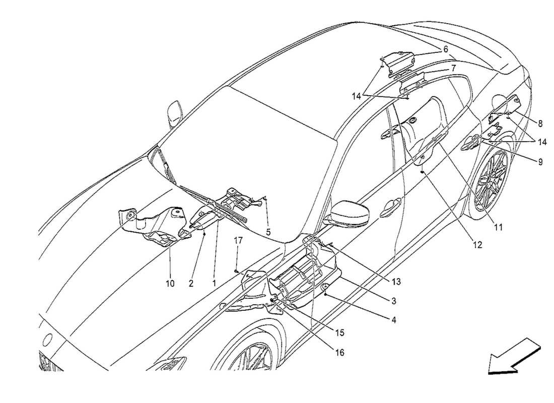 un diagramma delle parti dal catalogo delle parti maserati qtp. v8 3.8 530bhp 2014
