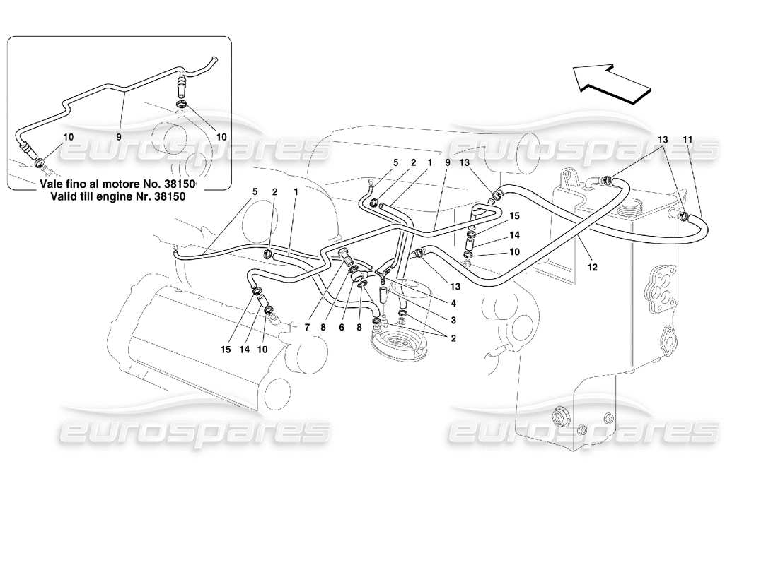 uno schema delle parti dal catalogo delle parti Ferrari 355 (2.7 Motronic).