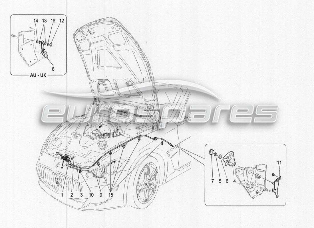 un diagramma delle parti dal catalogo delle parti maserati grancabrio mc centenario