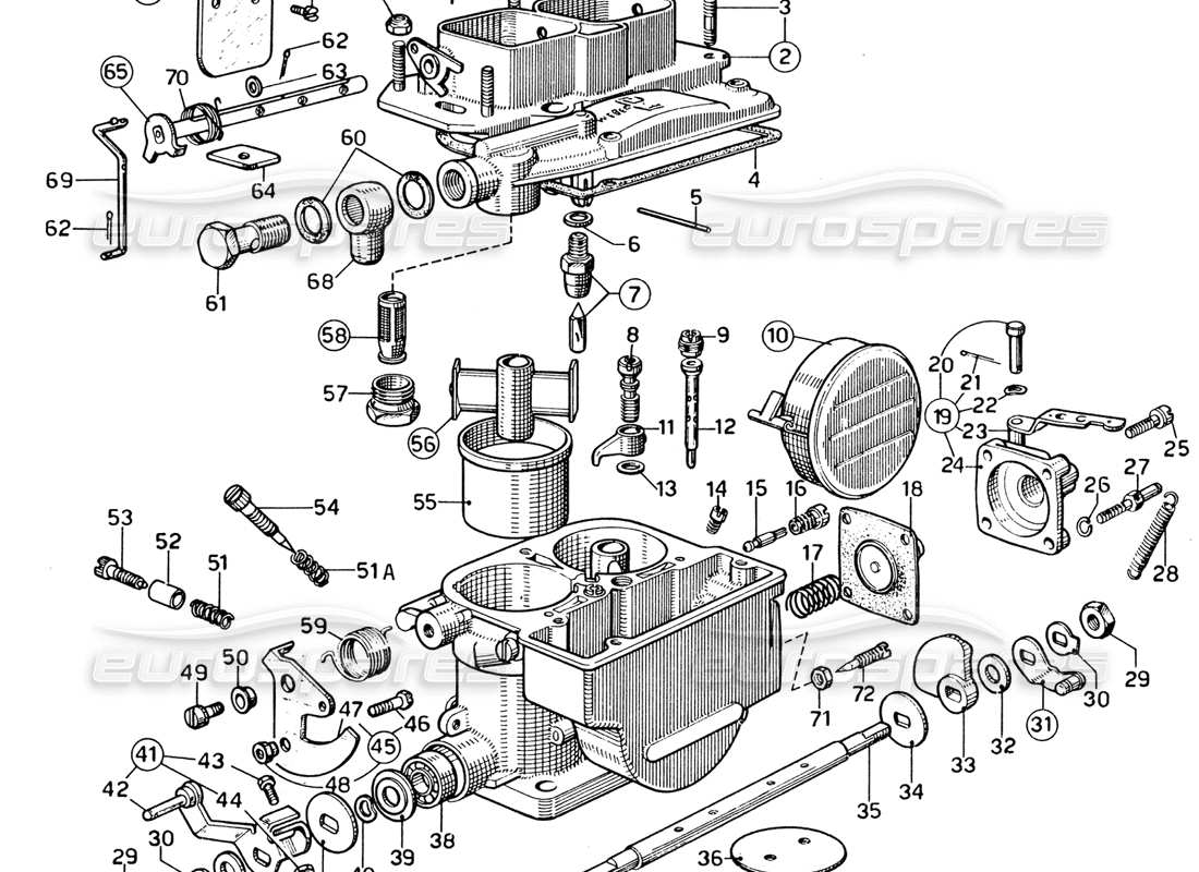 uno schema delle parti dal catalogo delle parti Ferrari 365 GTB4 Daytona (1969)