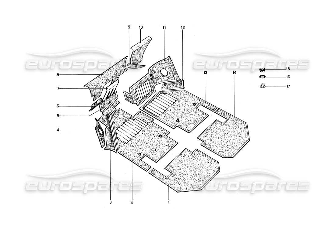 diagramma della parte contenente il codice parte fcarpetb246
