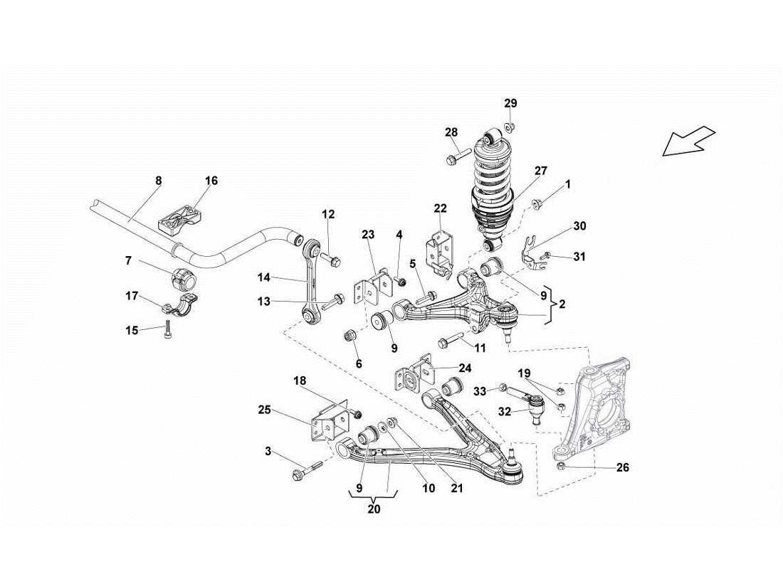 lamborghini gallardo lp560-4s update bracci anteriori diagramma delle parti