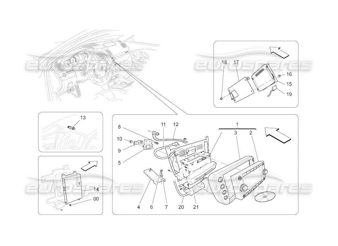 maserati qtp. (2010) 4.2 auto sistema informatico diagramma delle parti