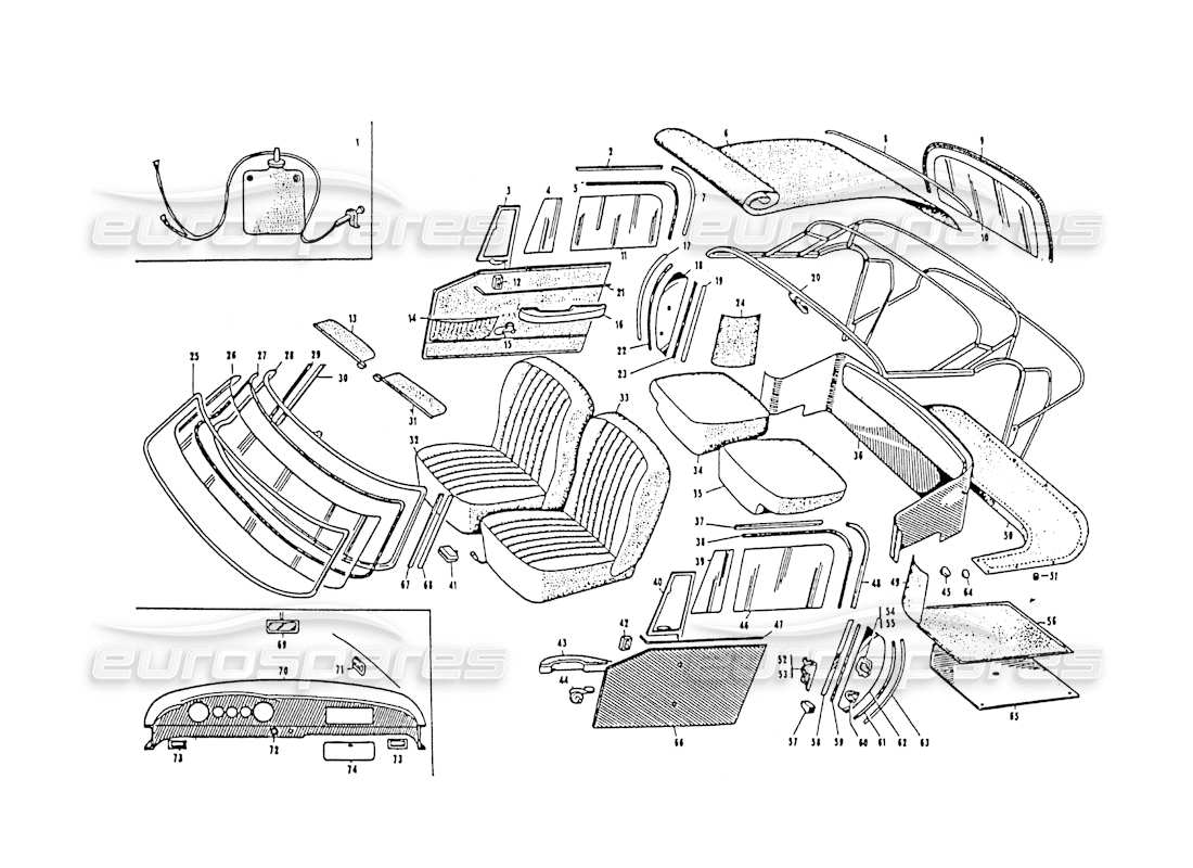 maserati 3500 gt interior appointments vignale part diagram