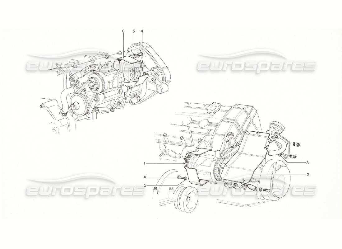 ferrari 308 gt4 dino (1976) protezioni della pompa dell'aria (versioni usa e australiane 1976) diagramma delle parti