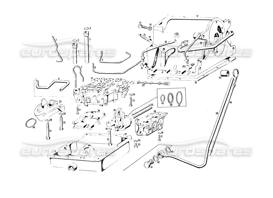 maserati khamsin valvole del cambio automatico diagramma delle parti